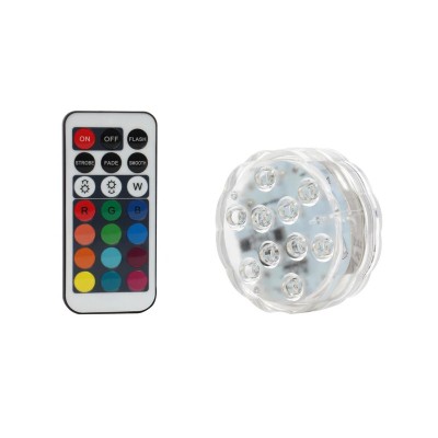 Lampa plutitoare pentru piscina, Lumina multicolora, cu telecomanda, 10 LED-uri, ATU-VD4181 foto