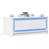 VidaXL Măsuță de cafea cu lumini LED, alb, lemn prelucrat