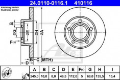 Disc frana AUDI A8 (4D2, 4D8) (1994 - 2002) ATE 24.0110-0116.1 foto