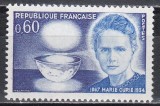Franta 1967 - 100 de ani de la nașterea lui Marie Curie, MNH, Nestampilat