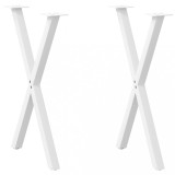 vidaXL Picioare de masă &icirc;n formă de X, 2 buc., alb, 50x(72-73) cm, oțel 4012909