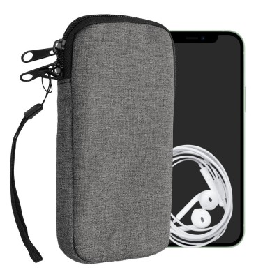 Husa Universala Kwmobile marime L - 6,5 inch, Textil, Gri, 58228.3.19 foto