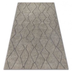 Covor Soft 8050 Zig Zag Boho crem si maro deschis, 120x170 cm