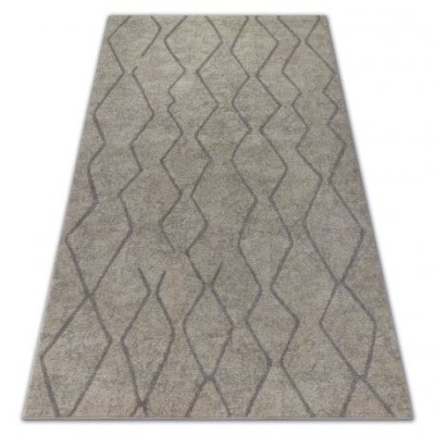 Covor Soft 8050 Zig Zag Boho crem si maro deschis, 120x170 cm foto