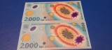 2 Bancnote UNC 2000 lei 1999 Eclipsa Totala de Soare