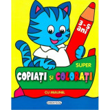 Carte pentru copii Super copiati si colorati cu Miaunel, 48 pagini, 3 ani+, Girasol