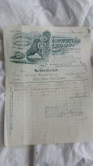 factura litho E.Lessel , Bucuresci , 1906 foto