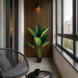 Planta artificiala Alocasia decorativa, 10 frunze, 120 cm, verde