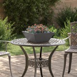 VidaXL Ghiveci Metalic Negru Metal 40 x 40 x 15 cm Durabil