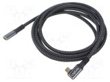 Cablu USB 3.2 Gen 2 USB-C unghiat aurit 2m LOGILINK negru