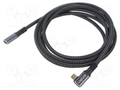 Cablu USB 3.2 Gen 2 USB-C unghiat aurit 2m LOGILINK negru