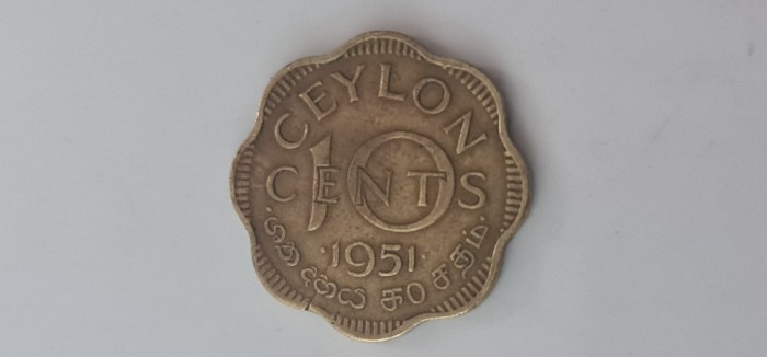 Ceylon - 10 cents 1951