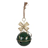 Cumpara ieftin Clopotel Craciun metal verde auriu &Oslash; 19x45 cm
