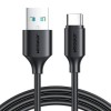 Cablu USB A la USB-C, pentru incarcare si transfer date, lungime 25 cm, 3A, 480 Mbps, negru, Dactylion
