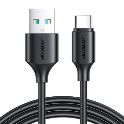 Cablu USB A la USB-C, pentru incarcare si transfer date, lungime 25 cm, 3A, 480 Mbps, negru foto