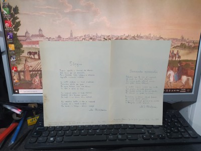 M. Chirițescu, 2 poezii scrise de m&amp;acirc;nă de un admirator, circa 1930, T&amp;acirc;rziu, 050 foto