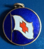 REPUBLICA POPULARA ROMANA, SOCIETATEA DE CRUCE ROSIE/ PER.COMUNISTA/METAL EMAILAT, 17 mm. / CEVA MAI RARA !
