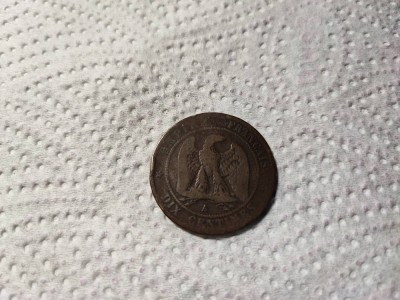 Napoleon III--10 centime 1862 foto