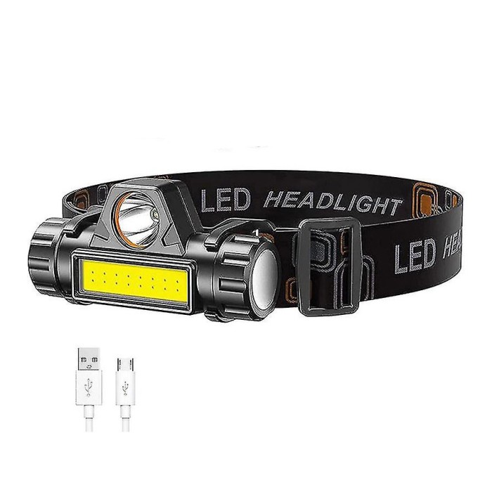Lanterna de cap SMD/COB AS51740, 2 moduri iluminare, USB
