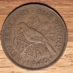 Noua zeelanda - moneda de colectie raruta - 1 penny 1940 - bronz - George VI