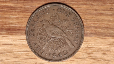 Noua zeelanda - moneda de colectie raruta - 1 penny 1940 - bronz - George VI foto