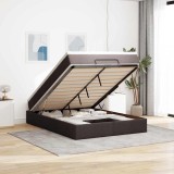 VidaXL Cadru de pat otoman cu saltea țesătură maro &icirc;nchis 140x190cm