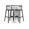 RAKI ASPEN Set masa si scaune de bar, 4 piese, masa 60x101cm cu 3 scaune negre 51x54x103cm