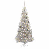 VidaXL Brazi artificiali de Crăciun cu 300 LED Argintiu 180 cm PET 3396672