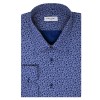Camasa Barbati Bleumarin Slim Bumbac 100% Print Floral, Guler Clasic. Fabricata in Romania. Casual/Elegant