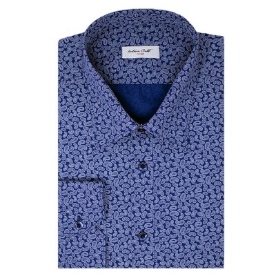 Camasa barbati bleumarin print floral C001SL foto