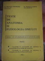 teste de anatomia si fiziologia omului,alexandru gheorghiu,Olaroiu,1993,T.GRATUI foto