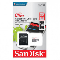 Card de Memorie SanDisk MicroSDHC, 32GB, Adaptor SD, Class 10