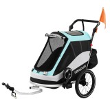 AIYAPLAY Remorcă 2&icirc;n1 pentru bicicletă &amp; cărucior pliabil pentru copii cu centură &icirc;n 5 puncte, reflectoare, roți pneumatice de 40,64 cm, fr&acirc;nă | Aosom