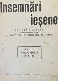 INSEMNARI IESENE, REVISTA BILUNARA, COLLIGATUM DE 12 NUMERE CONSECUTIVE, ANUL I SUB CONDUCEREA D-LOR. M. SADOVEANU, G. TOPIRCEANU, 1936