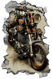 Sticker decorativ Motocicleta, Maro, 90 cm, 7935ST-1
