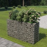 Cumpara ieftin Strat inaltat gabion Gossi, 180x50x100 cm, otel galvanizat, argintiu. Ideal gradina, rezistent intemperii, capacitate 1400 kg/m&sup3;