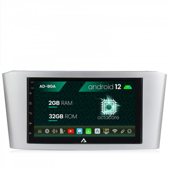 Navigatie Toyota Avensis (2004-2008), Android 12, A-Octacore 2GB RAM + 32GB ROM, 7 Inch - AD-BGA1002+AD-BGRTO1252DIN