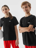 Tricou cu imprimeu pentru copii 4F x Robert Lewandowski - negru, 4F Sportswear