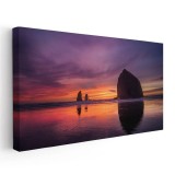 Tablou peisaj Cannon Beach la apus Oregon Tablou canvas pe panza CU RAMA 60x120 cm