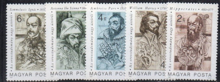 C4996 - Ungaria 1987 - Medicina 5v.nestampilate MNH