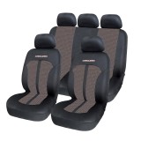 Huse Auto Universale Premium Carguard Elegance - Textura 3D, Negru + Bej, Compatibile Airbag