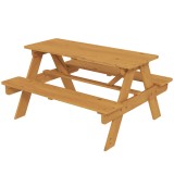 AIYAPLAY Set mobilier de exterior pentru copii, masă de picnic pentru copii cu bănci, structură din lemn masiv, lemn natural | Aosom Romania