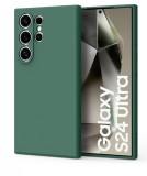 Huse silicon cu microfibra pentru Samsung Galaxy S24 Ultra Verde Smarald, Husa