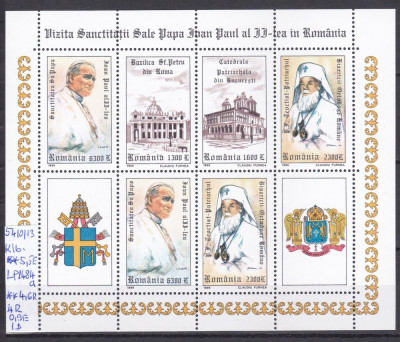 1999 Vizita sanctitatii sale Papa Ioan Paul al II lea Bl.312 LP1484a MNH 2,7+1Le foto