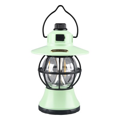 Lamp&amp;Auml; camping retro portabil&amp;Auml;, felinar vintage led, 1200mah, re&amp;Atilde;&amp;reg;nc&amp;Auml;rcabil&amp;Auml; usb, 3 moduri de iluminare, intensitate reglabil&amp;Auml;, 5w, abs, mint, 20 foto
