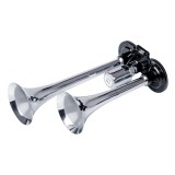 Claxon Camion de tip goarna , dublu, bitonal, finisaj cromat, alimentare 12V - 24V, 118 dB, Amio