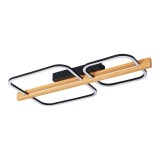 Plafoniera LED Klausen Koska PL2 Moderna Lemn Natur Negru 24W 900lm 3000K 8x70.4x33.5cm Corp Iluminat Interior Living Dormitor Design Geometric