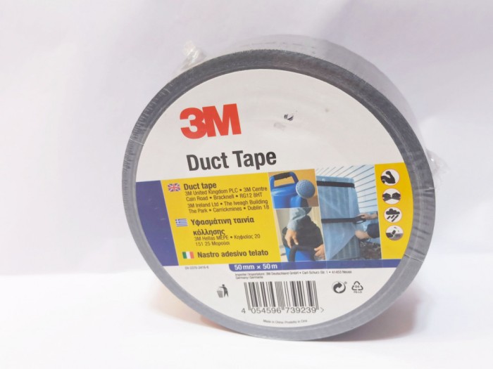 Banda adeziva textila Duct tape 3M 50 mm x 50 m - noua sigilata - negru