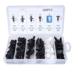 Kit 100 buc clips cu cheie desfacere mixte pentru caroserie panouri uși trimuri și bare de protecție