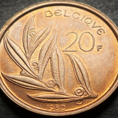 Moneda 20 FRANCI - BELGIA, anul 1980 * cod 4941 - luciu batere